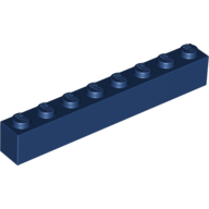 Lego kostka (kostička) 1x8, tmavě modrá (4261931, 4649968)